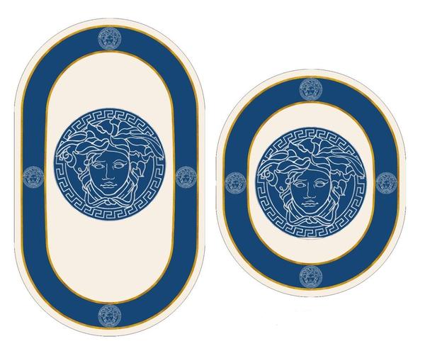 Bayev Versace Oval 2`li Banyo Paspas Seti Klozet Takımı 1808 01
