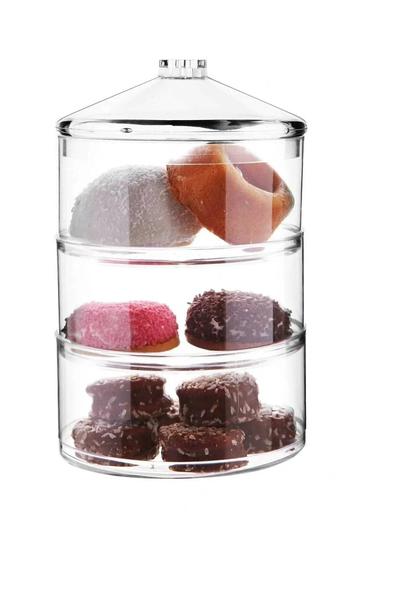 Boîte de rangement de luxe à 3 niveaux en acrylique Bayev