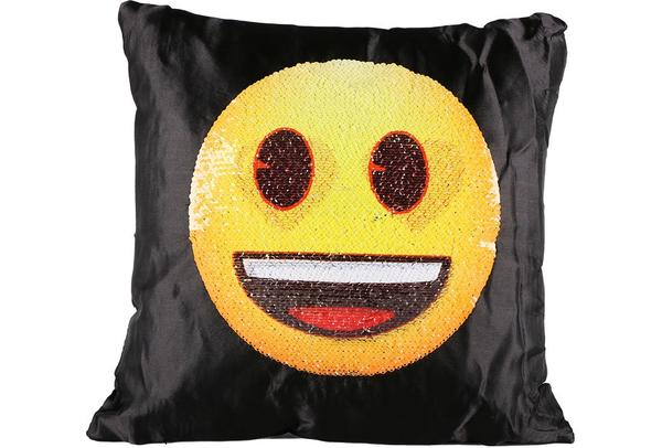 Dekonaz Dekoratif Pullu Yastık 40x40cm | Gülümseyen Kalpli Emoji | MTL-0007