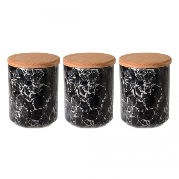 CASQUETTE TRIPLE BOIS POT CÉRAMIQUE GRANIT GRANIT NOIR | SILK-SRB503