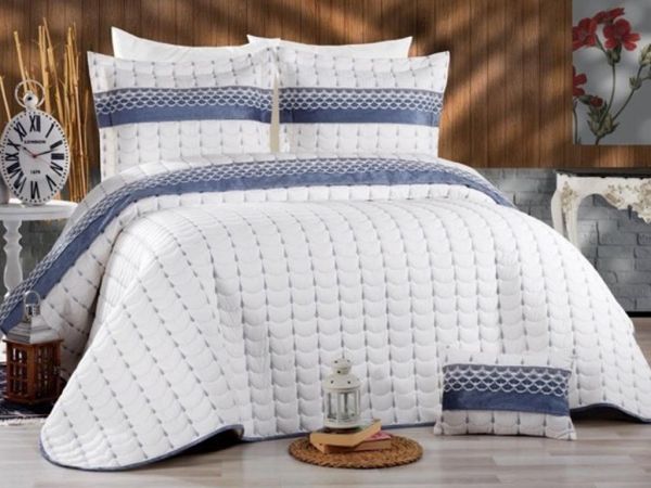 Colors Micro Double Bedspread Cream Anthracite