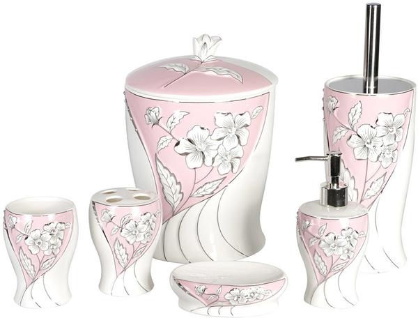 Almina Banyo Takımı Pembe Gül 6 adet