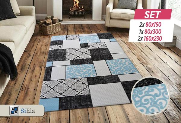 Siela Mix Collection Halı Seti | 80x150 | 80x300 | 160x230 | Gri