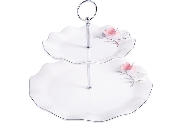 Dematex 2 Katlı Porselen Servis Tabağı | Yuvarlak | DTX-63-YUVARLAK