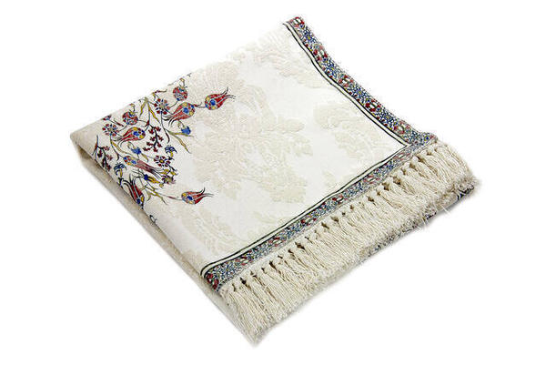 Lale Desenli Pamuklu Seccade Bordo