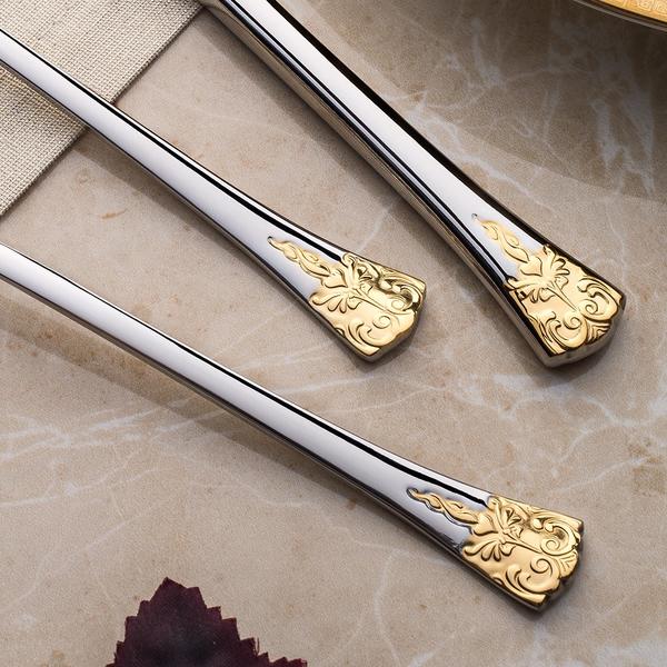 Akasya Gold Plain 89-Piece Set with Leather Box