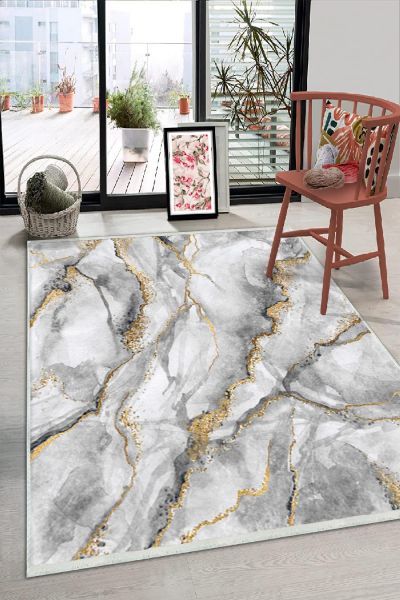 Birkilim Yıkanabilir Dekoratif Halı İpeksi Kaymaz Taban | MLN-IP-HS-313