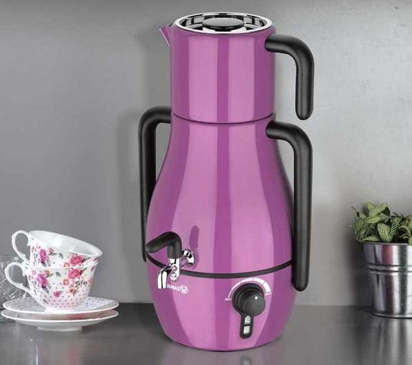 Korkmaz Çaycı 3,9 lt. Elektrikli Semaver Mor