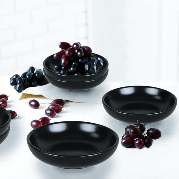 Keramika | 6 Adet Mat Siyah Halka Çerezlik/Sosluk