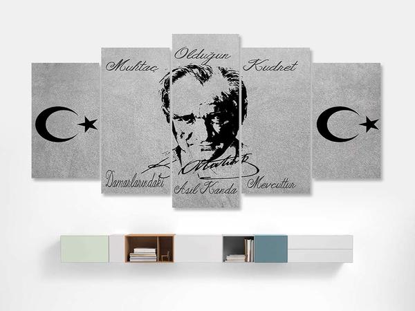 5 Parça Tablo - Atatürk