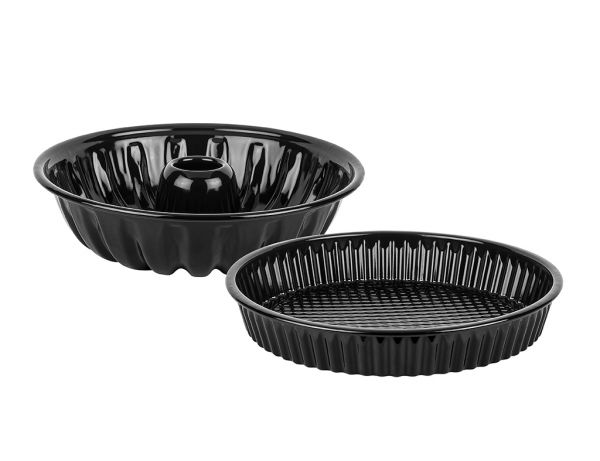 004-01-BLACK PIE AND CAKE MOLD SET 28CM