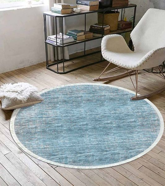 Birkilim Yuvarlak Yıkanabilir Dekoratif Halı İpeksi Kaymaz Taban | MLN-IP-YU-HY-1281