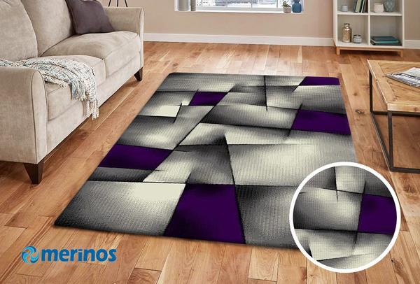 Merinos Brilliance Halı Kesikli Desenli | Lila | 660-950-Lila