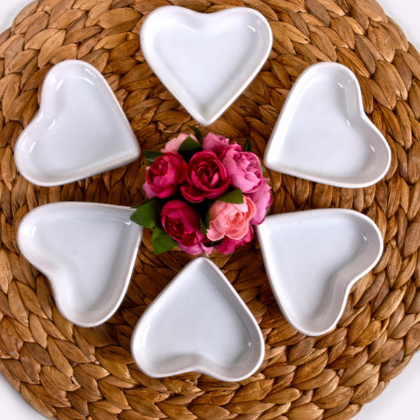 White Heart Snack Bowl 9 cm 6 Stück | Keramika