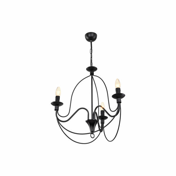 Alena 3 Pcs Chandelier Black