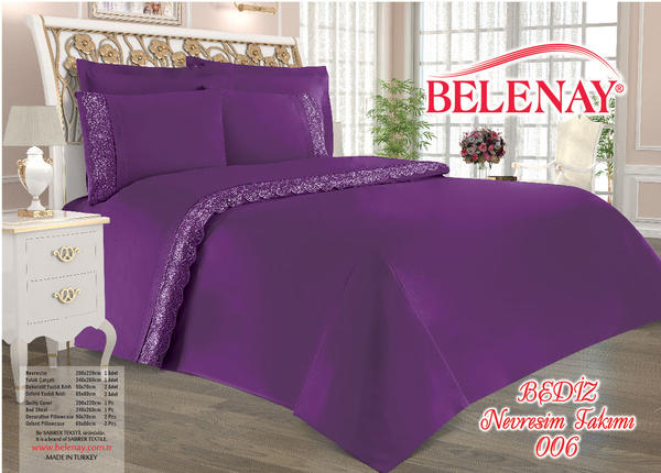 Belenay Çift Kişilik Fantazi Nevresim Takımı - Bediz Mürdüm