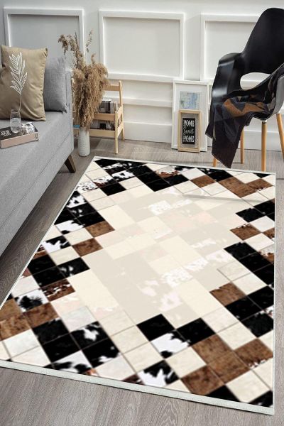 Birkilim Yıkanabilir Dekoratif Halı İpeksi Kaymaz Taban | MLN-IP-HS-505