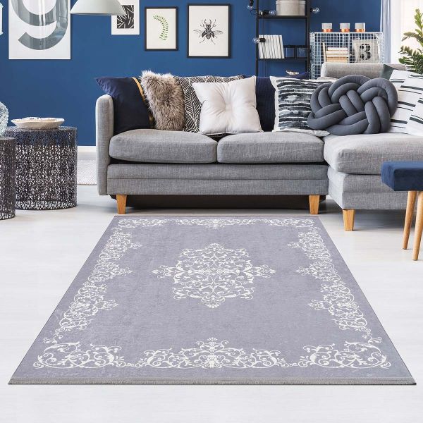 Siela | Latex Yıkanabilen Halı | Gri | 1706-Gray