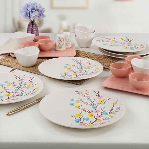 طقم فطور ربيع براعم 22 قطعة لـ 6 أشخاص | سيراميك