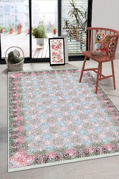 Birkilim Yıkanabilir Dekoratif Halı İpeksi Kaymaz Taban | MLN-IP-HS-256