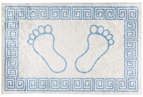 Dekonaz Yıkanabilen Kaymaz Ayak Paspası | 60x40cm | Mavi Beyaz | TM-0011