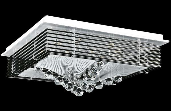 Dekonaz Kumandalı Kristal LED Kare Tavan Lambası MP3 Bluetooth 60cm | DTX-C7-18