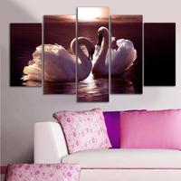 5 Parça Tablo - Kuğular Günbatımı 5 Parça Tablo - Kuğular Günbatımı