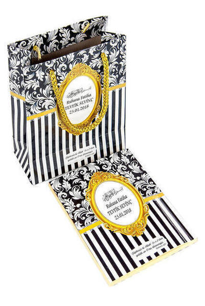 Yasin Kitabı - Çanta Boy - 128 Sayfa - Özel İsim Etiketli - Karton Çantalı - Siyah Renk - Mevlid Hed