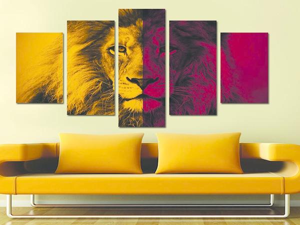 Dekonaz 5 Parça Tablo | Galatasaray Aslan | b-4036