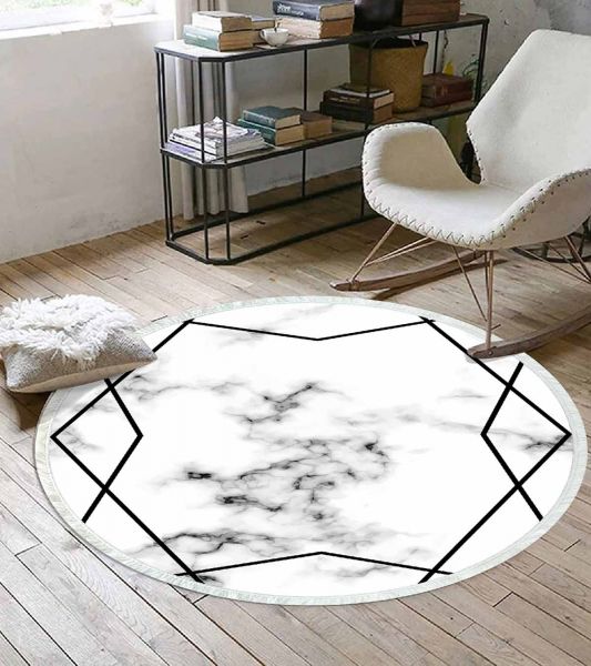 Birkilim Yuvarlak Yıkanabilir Dekoratif Halı İpeksi Kaymaz Taban | MLN-IP-YU-HT-329