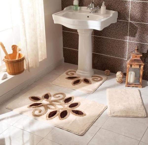 Taç Comfort Lüks Grisya Banyo Paspas Seti 3 Adet Kamel