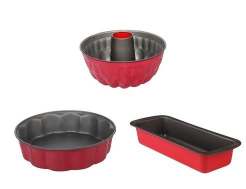 006-01-RED COLOR 3 مجموعة قوالب الكيك الكلاسيكية