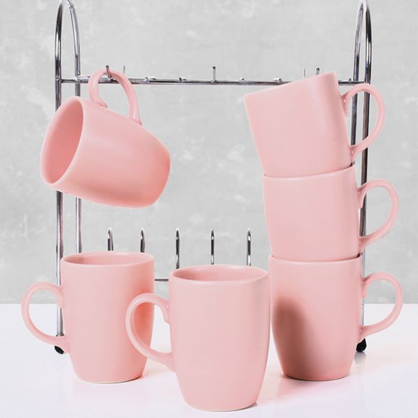 Mat Açık Pembe Bulut Kupa 9 Cm 6 Adet | Keramika