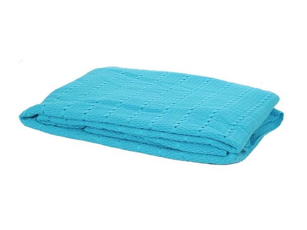 Couverture Tricot Double à Motifs Turquoise