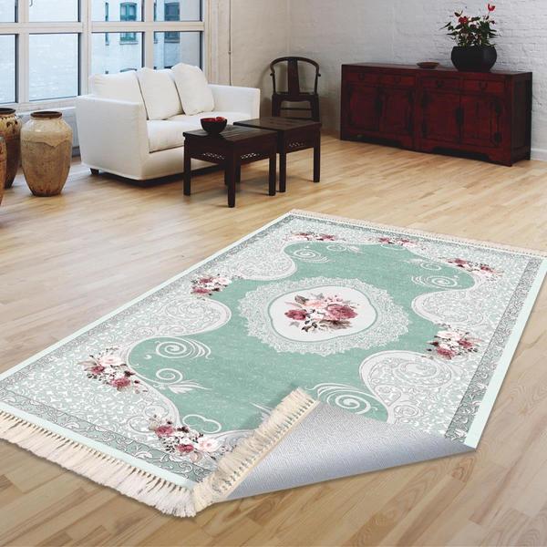 Milano Yıkanabilir Dekoratif Halı Kaymaz Taban | 8mm | Turkuaz | MLN-HK052-1