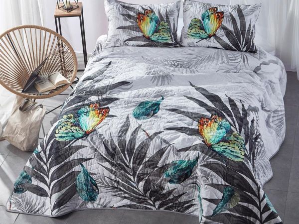 Çeyizdiyarı Bubba Kapitoneli Çift Kişilik Yatak Örtüsü Gri