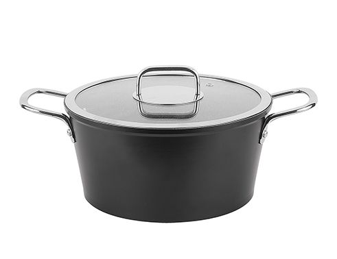 001-01-POT PROFOND EN GRANIT ITALIEN NOIR 22CM