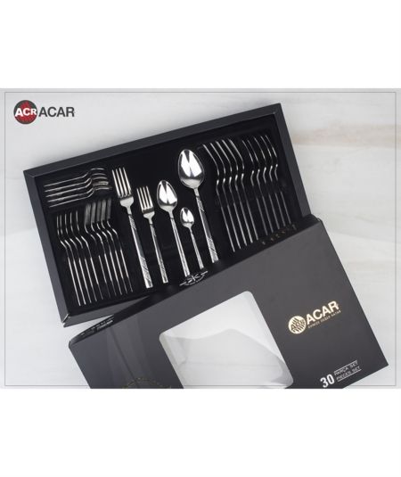 Acar Cuisine | Akasya Ensemble de couverts en argent 30 pièces pour 6 personnes