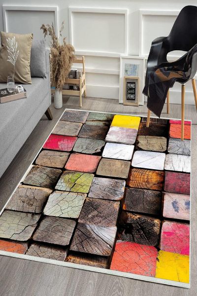 Birkilim Yıkanabilir Dekoratif Halı İpeksi Kaymaz Taban | MLN-IP-HS-511