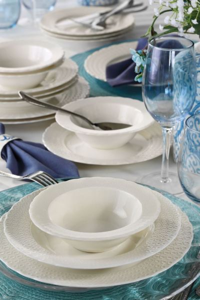 Kütahya Porselen Bone Ecem 24 Parça Yemek Seti