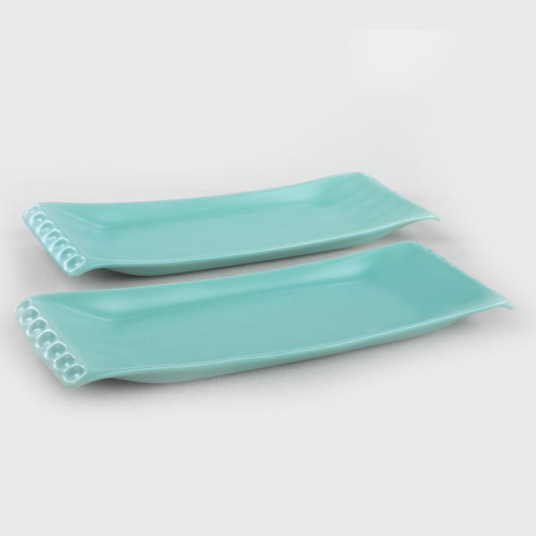 Matte Light Green Selen Kayak Plate 33 Cm 2 Pieces | Keramika