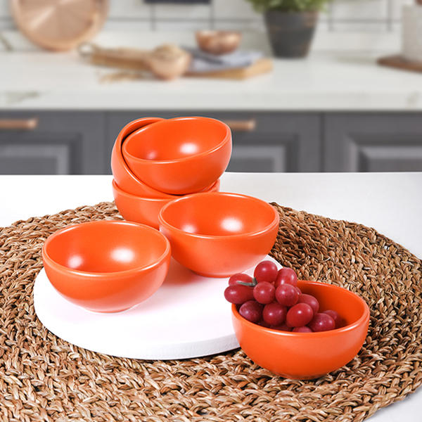 Matte Orange Cloud Snack / Sauce 8 Cm 6 Pieces | Keramika