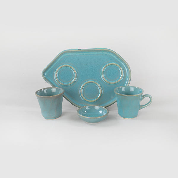 Ensemble de présentation de café Ocean Moka 8 pièces pour 2 personnes | Keramika