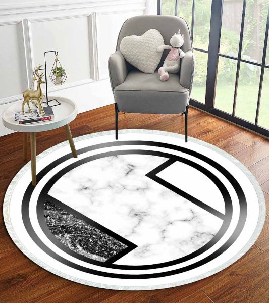 Birkilim Yuvarlak Yıkanabilir Dekoratif Halı İpeksi Kaymaz Taban | MLN-IP-YU-HT-1090