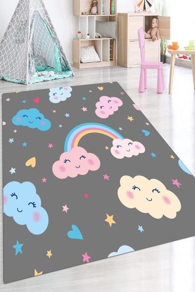 Birkilim Yıkanabilir Dekoratif Halı İpeksi Kaymaz Taban | MLN-IP-HP-682