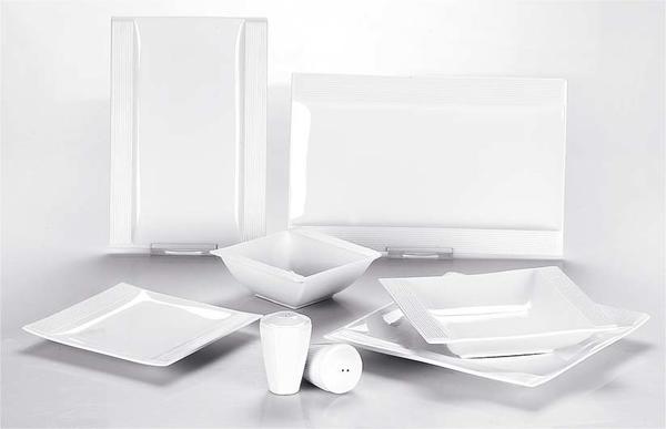 Schäfer 28 Parça Porselen Yemek Takımı Sade Kare | Beyaz | 6 Kişilik | 30726