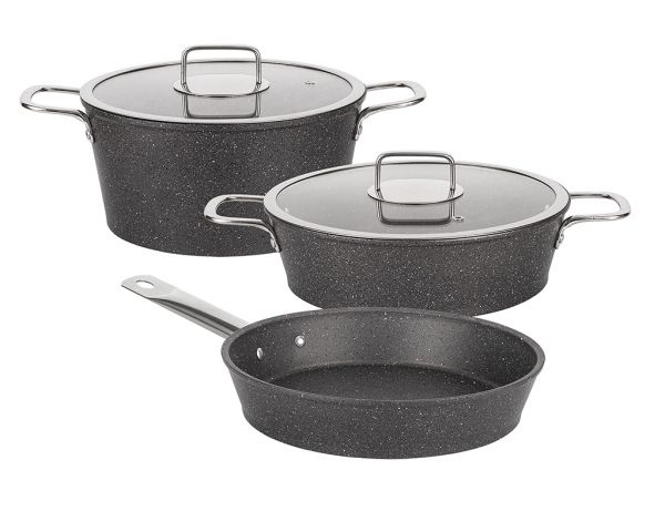 Tantitoni | 5 Parça Antrasit Italıan Granit Tencere Seti