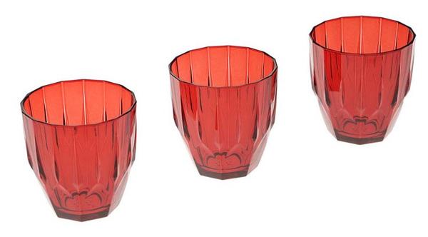 Paşabahçe Diamond 3 Parça Su Bardağı Seti | Kırmızı | 52988