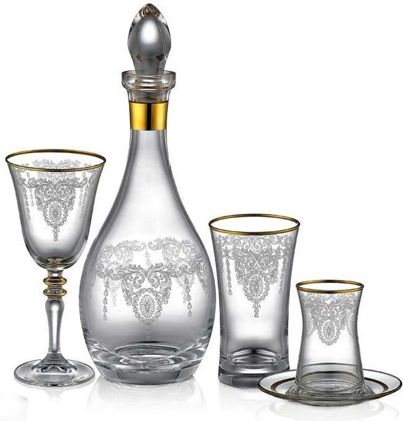 Taç Lyric Shine 49 Parça Gold Bardak Seti | 12 Kişilik | Tac-1534