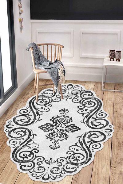 Birkilim Lazer Kesim Yıkanabilir İpeksi Kaymaz Taban Dekoratif Halı | MLN-IP-HT-887